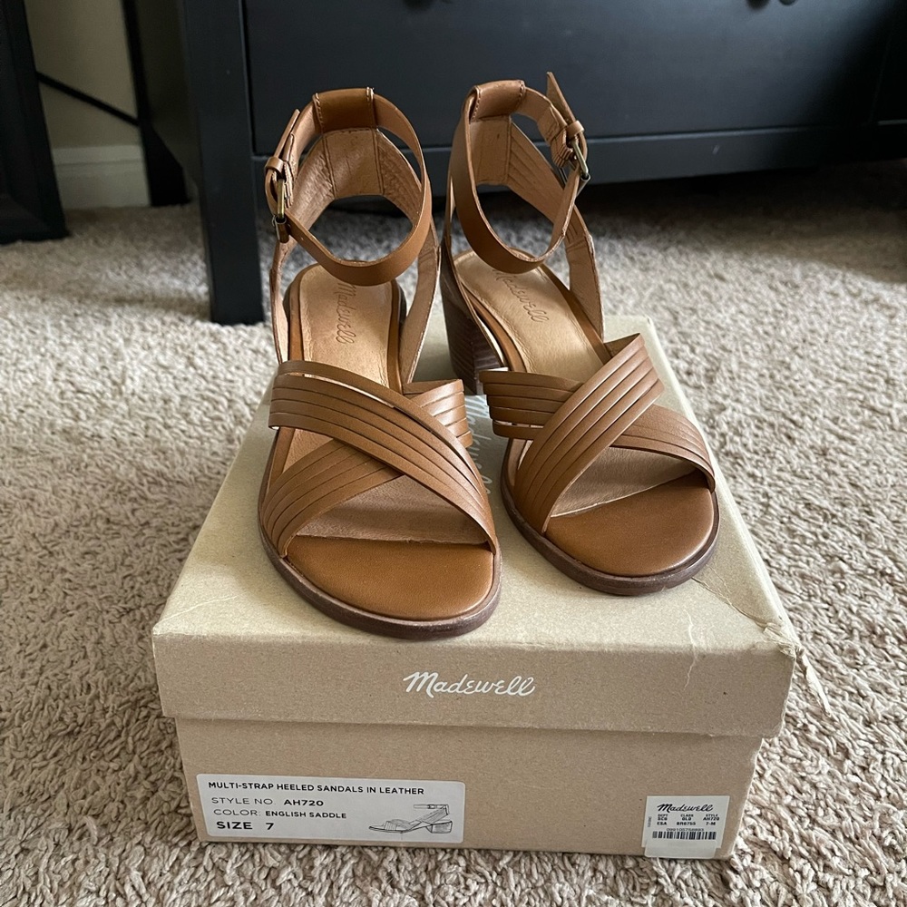 NIB Madewell Samira Sandal English Saddle Size 7